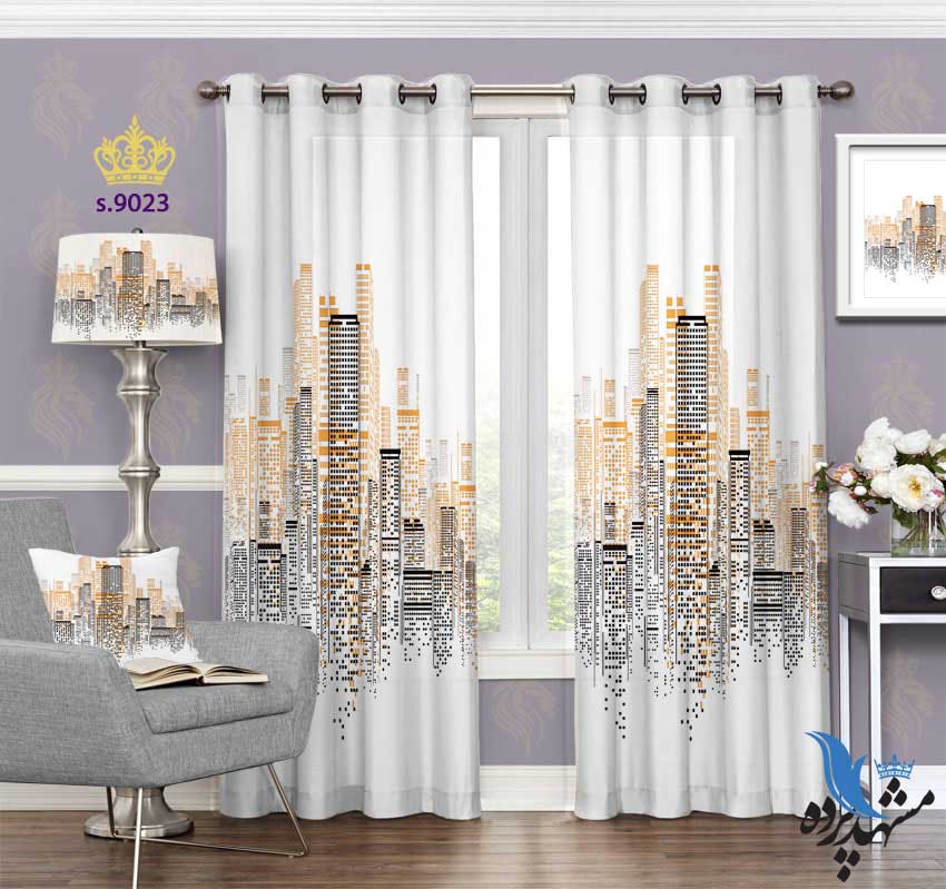 پرده پانچ فانتزی طرح ساختمان های مرتفع کد S9023