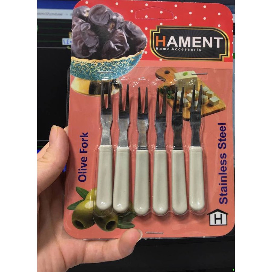 زیتون خوری 6 عددی دسته پلاستیکی