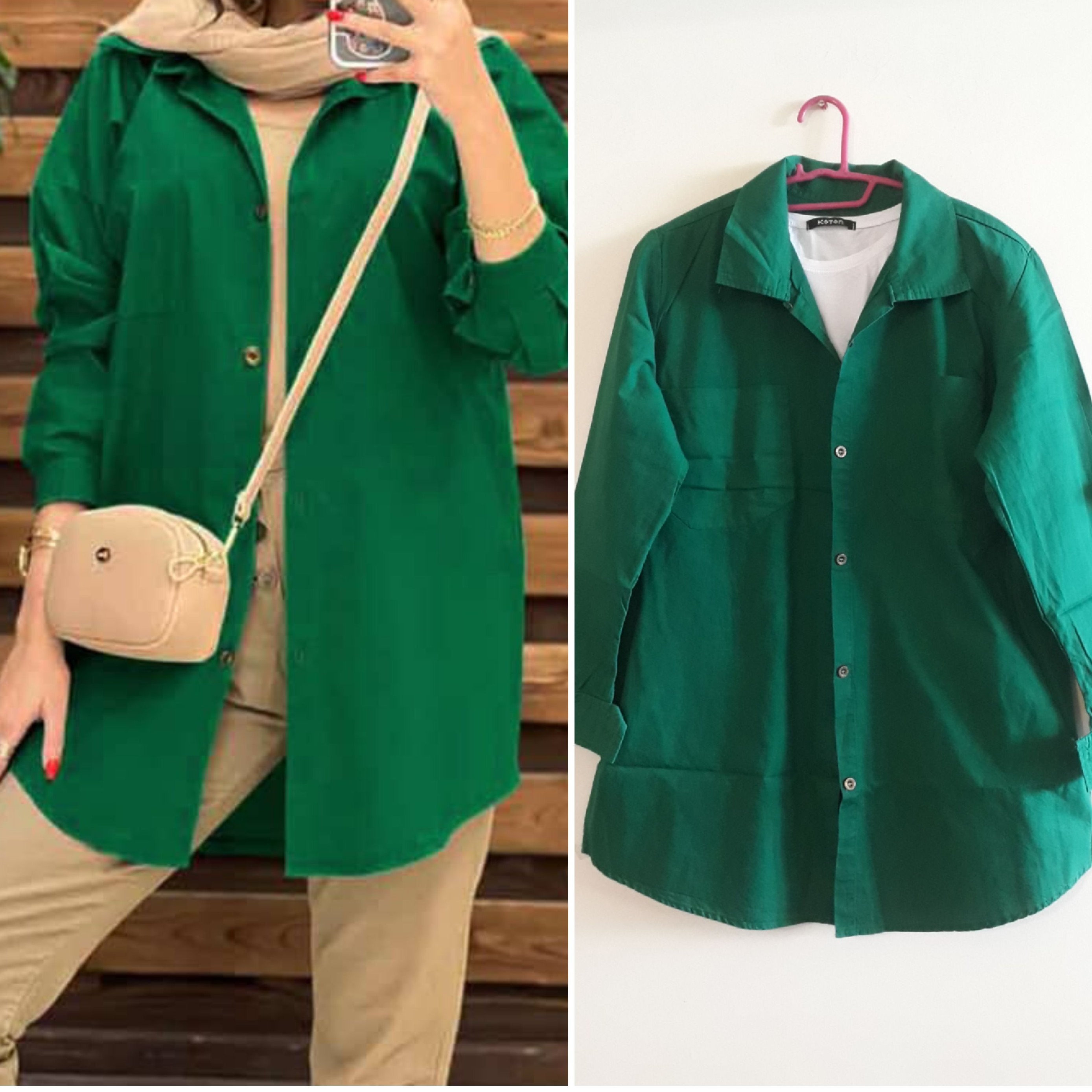 مانتو زنانه شومیزی لنین  دو جیب ساده