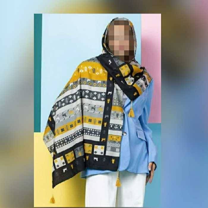 شال کشمیر منگوله دار قواره70در 2متر   رنگ و طرح زیبا