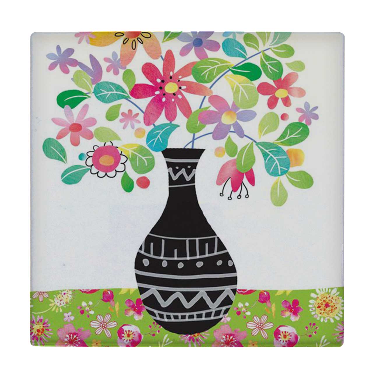  کاشی طرح نقاشی گلدان گل کد wk4336