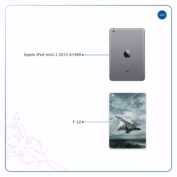 برچسب پوششی ماهوت مدل F-22 Raptor مناسب برای تبلت اپل iPad mini 2 2013 A1489