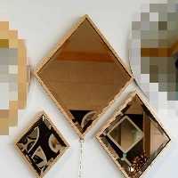 آینه سه سایز لوزی طلایی