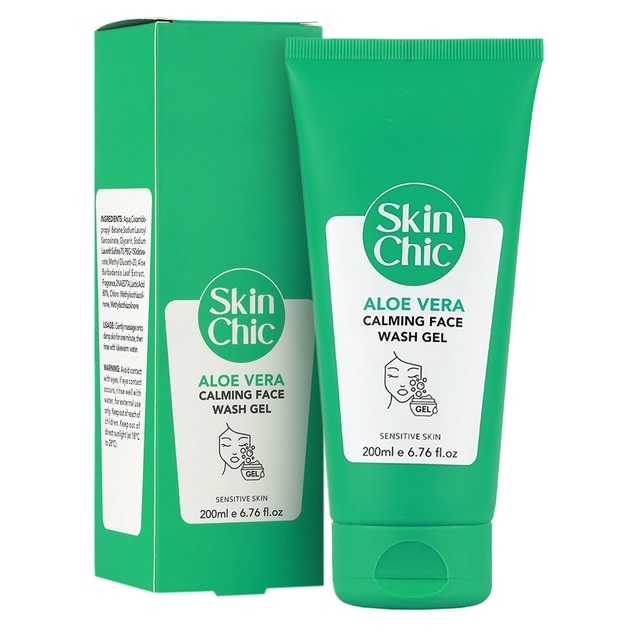 اسکين شيک ژل شستشو صورت پوست حساس آلوئه ورا 200 ميل ALOE VERA