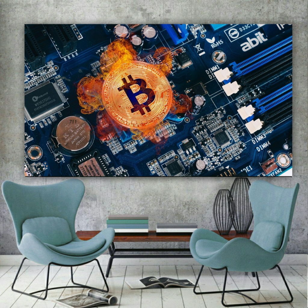  تابلو بوم طرح بیت کوین مدل SDB2033