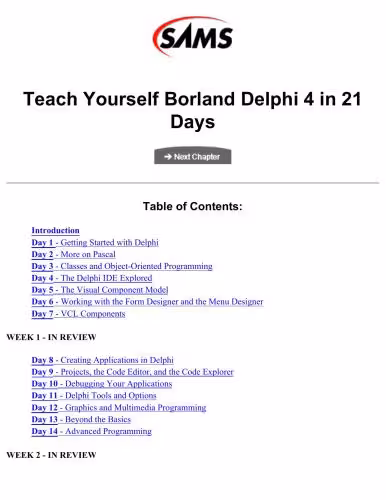 خرید و دانلود نسخه کامل کتاب Sams Teach Yourself Borland Delphi 4 in 21 Days