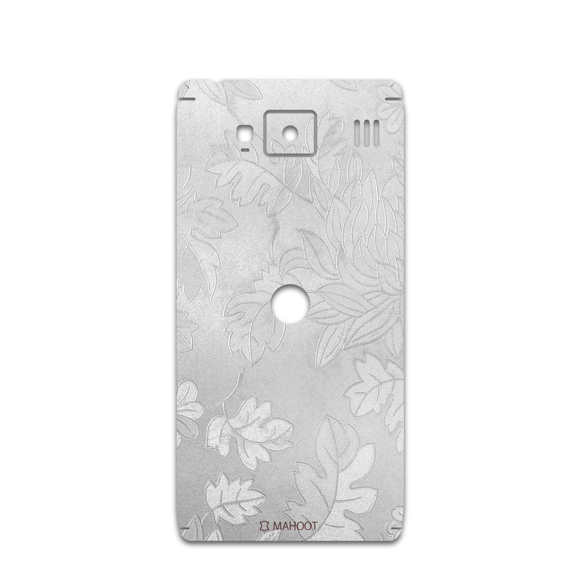 برچسب پوششی ماهوت مدل Silver-Wildflower مناسب برای گوشی موبایل موتورولا droid razr hd