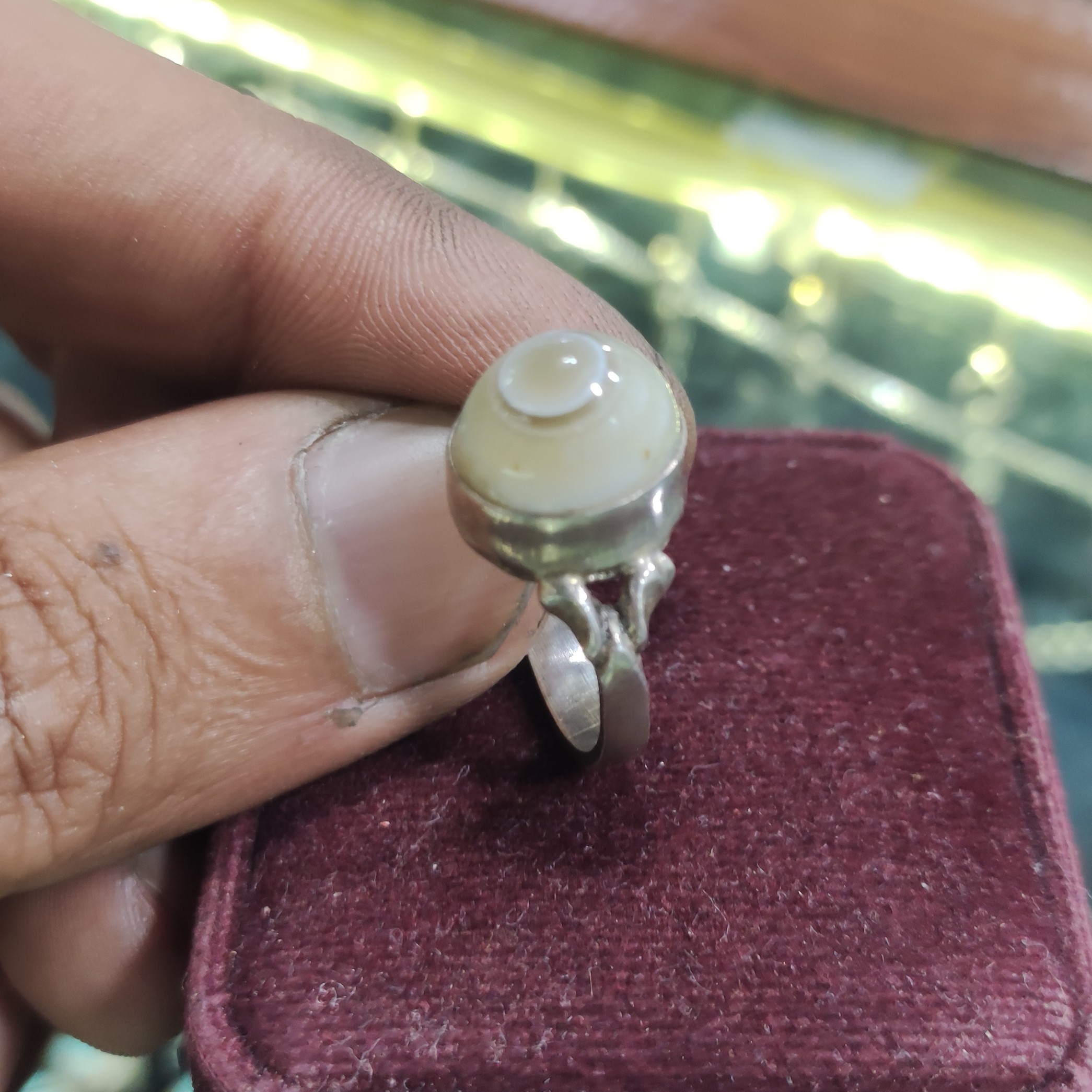 انگشتر چشم باباقوری سلیمانی رکاب نقره عیار بالا925ع چشم زخم و برکت  کد A26