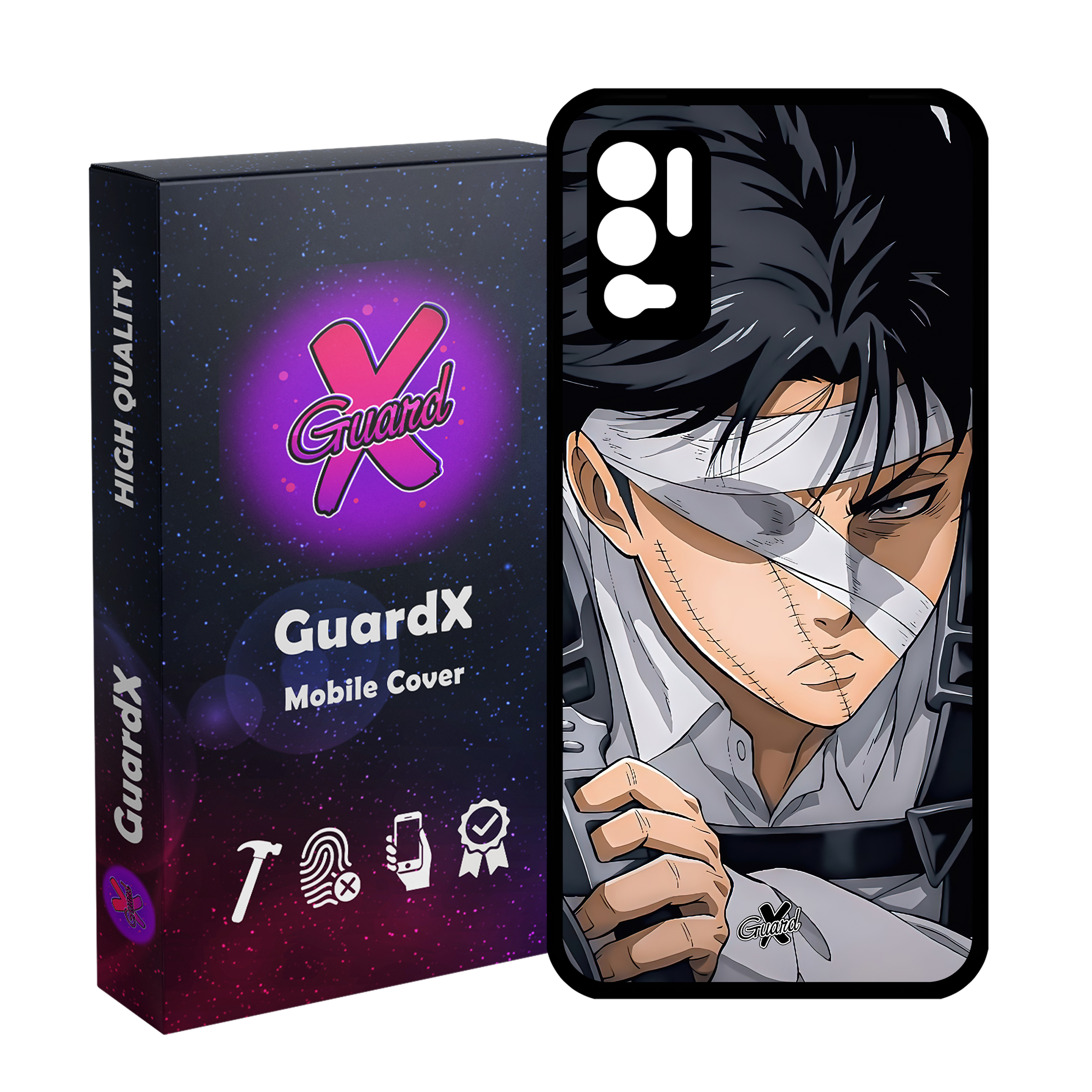 کاور گارد ایکس طرح لیوای انیمه مدل Glass10569 مناسب برای گوشی موبایل شیائومی Redmi Note 10 5G/Poco M3 Pro /Redmi Note 10T 5G