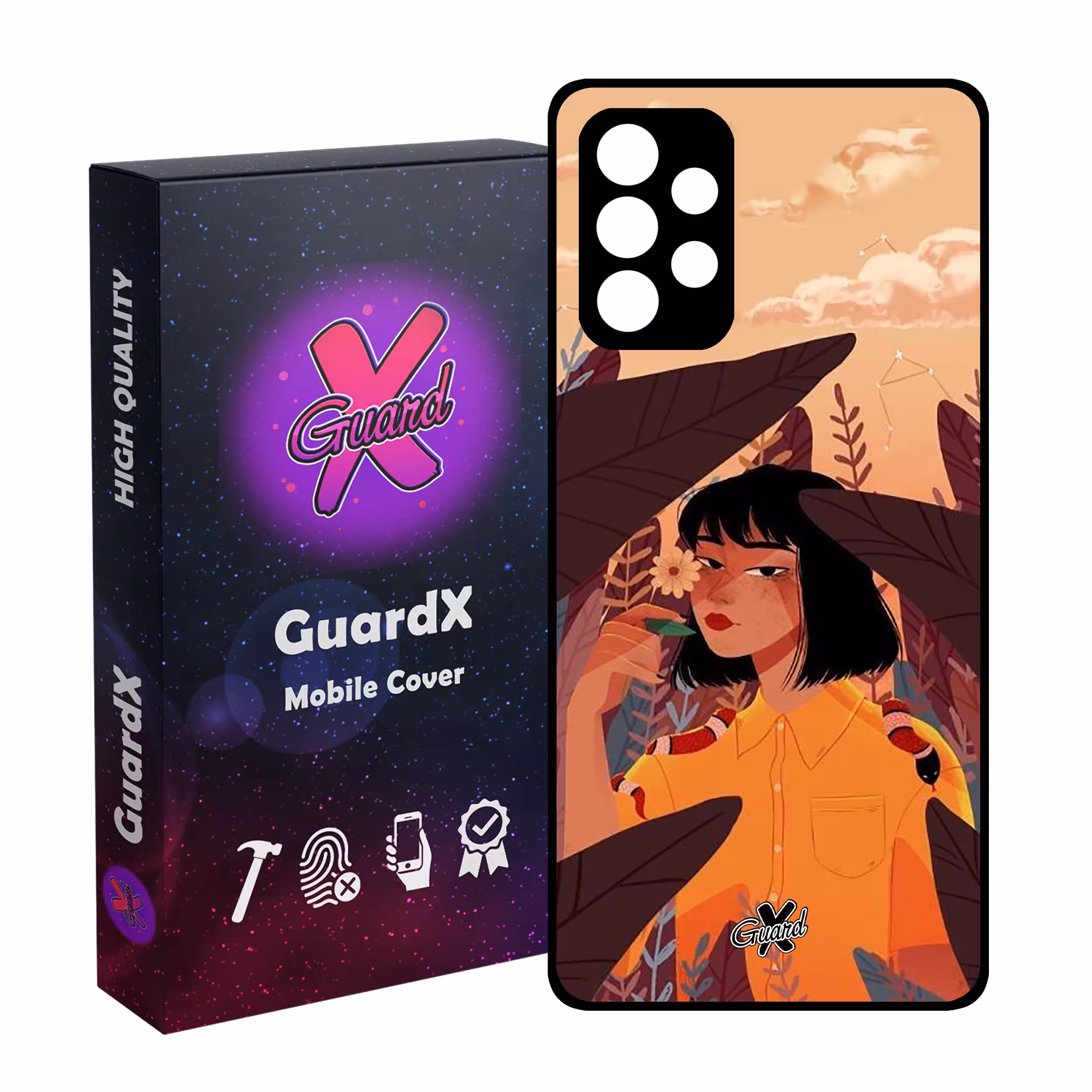 کاور گارد ایکس طرح Girl مدل Glass10327 مناسب برای گوشی موبایل سامسونگ Galaxy A32 5G