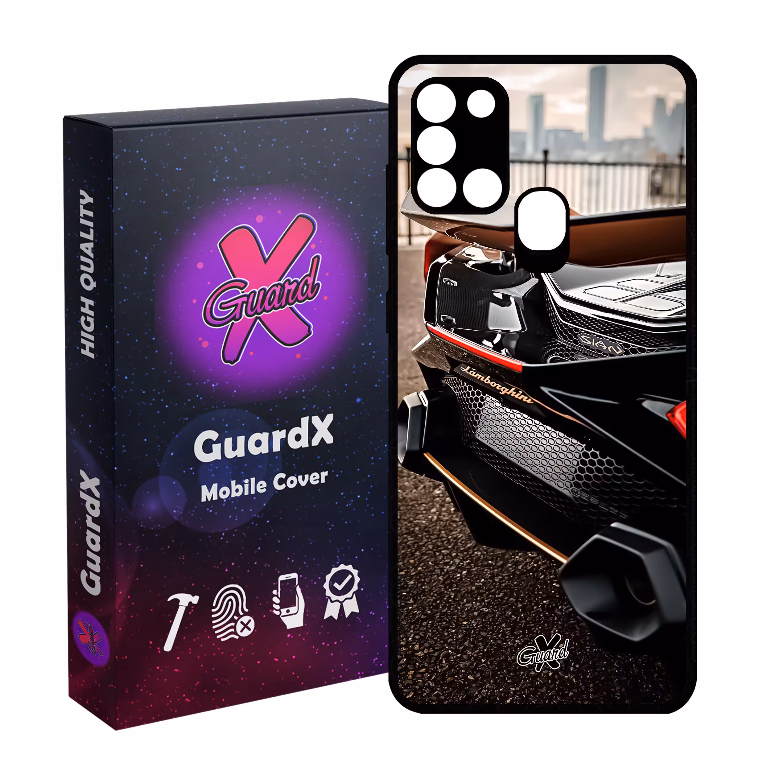کاور گارد ایکس طرح لامبورگینی مدل Glass10492 مناسب برای گوشی موبایل سامسونگ Galaxy A21s