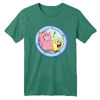 تی شرت آستین کوتاه بچگانه مدل باب اسفنجی کد 11 رنگ سبز سدری