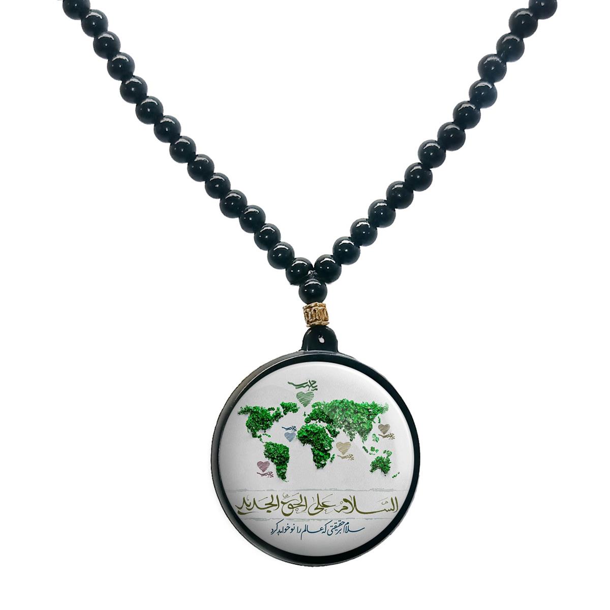 گردنبند پرمانه طرح امام زمان کد pmd.24206 مدل دو طرفه