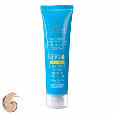 کرم ضد آفتاب رنگی سینره  SPF60 مدل 8411، مناسب پوست‌های چرب، حجم 50 میلی‌لیتر