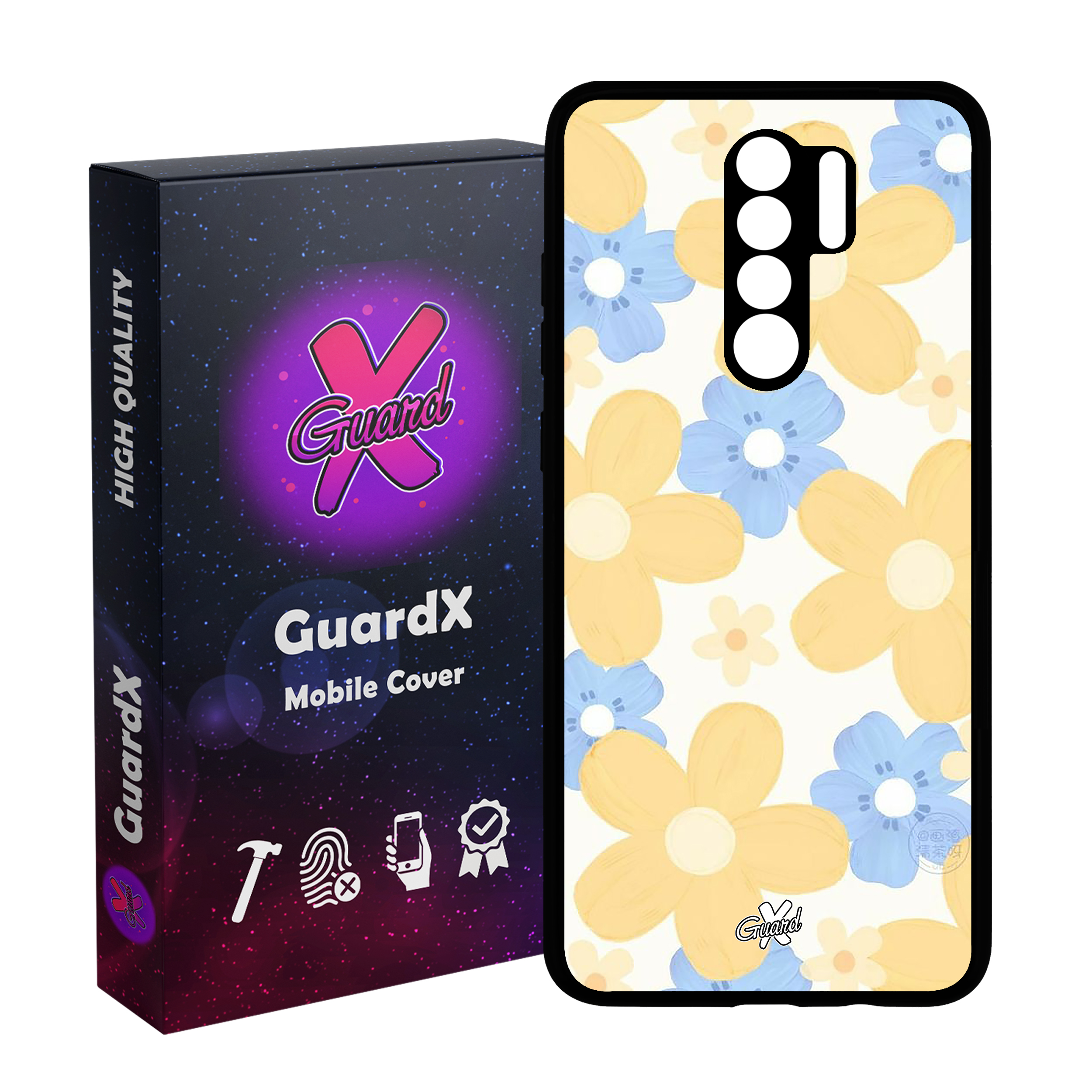 کاور گارد ایکس طرح Flower مدل Glass10539 مناسب برای گوشی موبایل شیائومی Redmi 9/Redmi 9 Prime/Poco M2