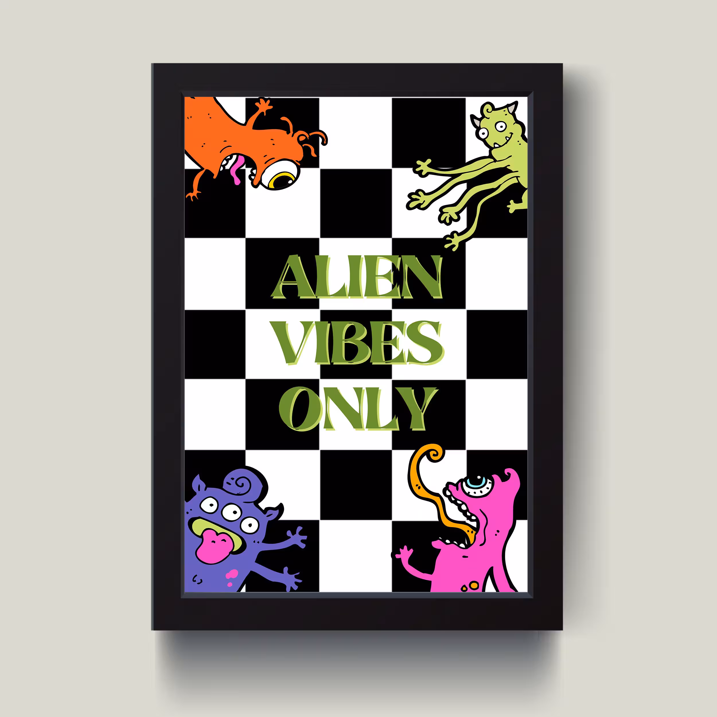تابلو مدل Alien Vibes only کدS2918-b
