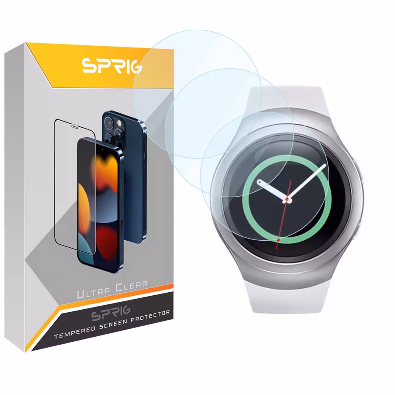 محافظ صفحه نمایش اسپریگ مدل SPG مناسب برای ساعت هوشمند سامسونگ Galaxy Gear S2 بسته سه عددی