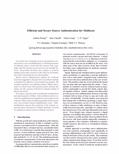 خرید و دانلود نسخه کامل کتاب Efficient and Secure Source Authentication for Multicast