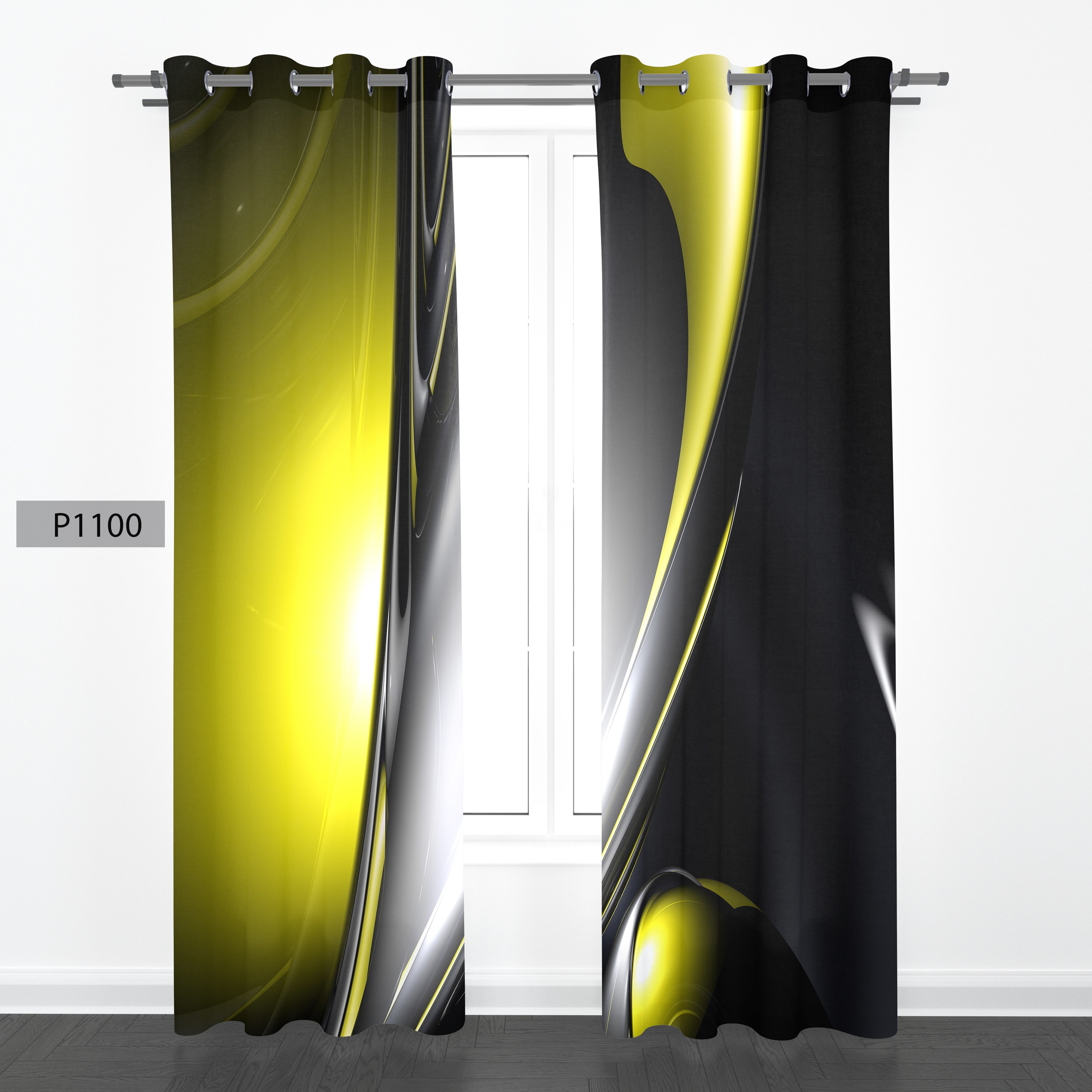 پرده هازان چاپی دو قواره دوخته شده پانچ شده هر قواره عرض 140ارتفاع190کد1100