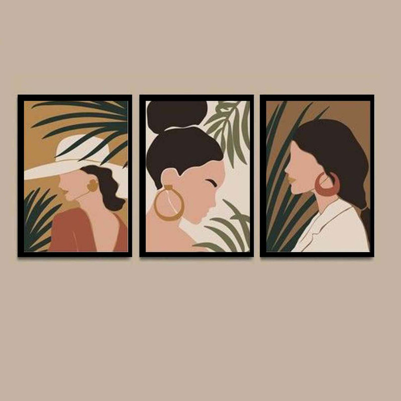 تابلو مدل مینیمال دختر کد 1617 مجموعه سه عددی | دنیای قاب