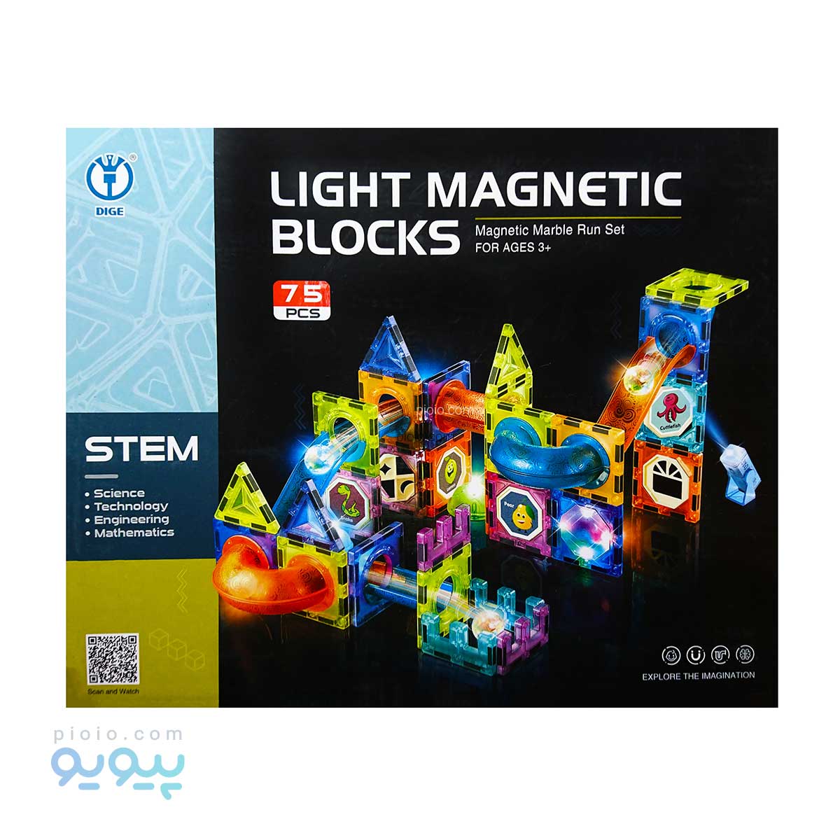 کاشی مگنتی چراغ دار light magnetic block آیتم 2301