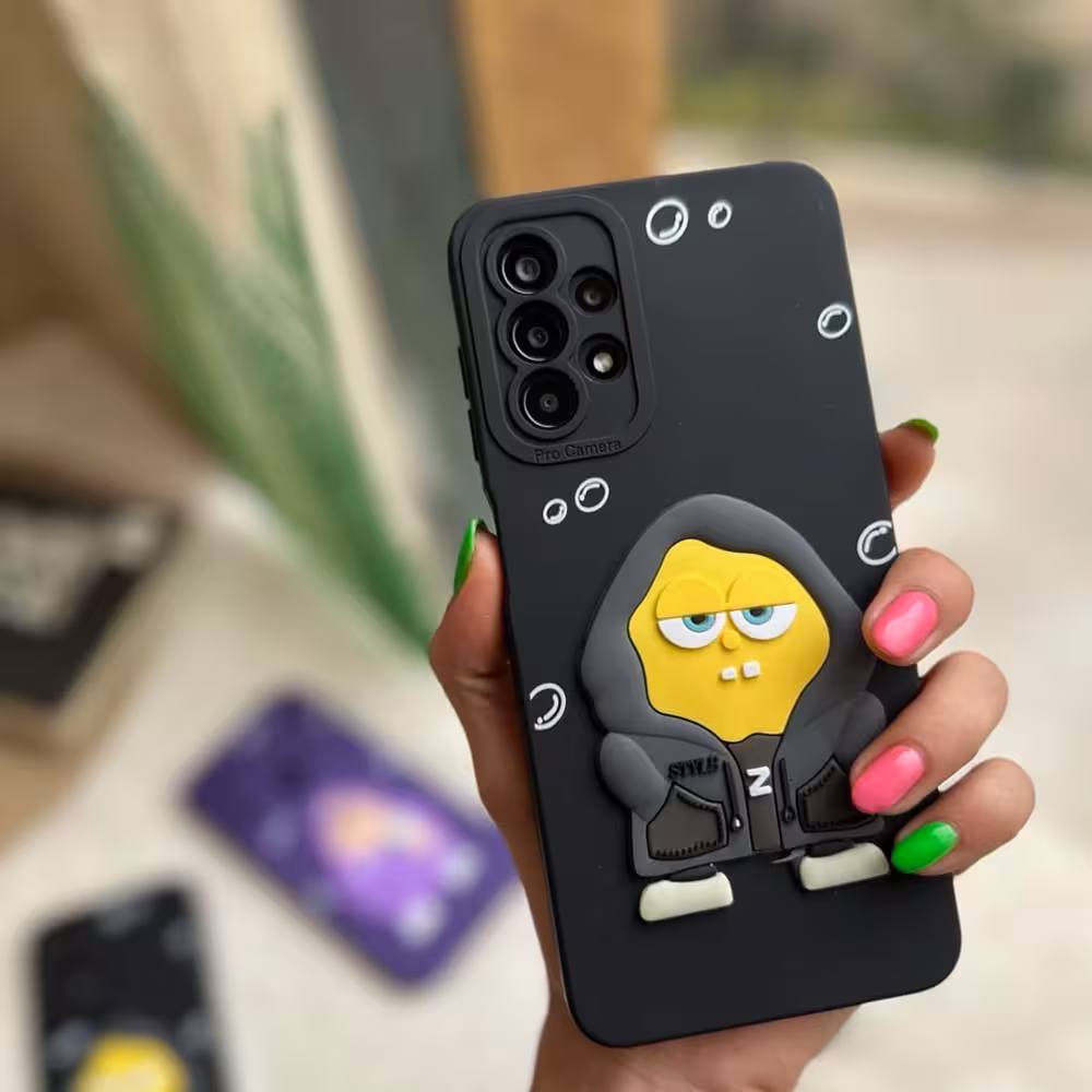 قاب سیلیکونی مدل باب اسفنجی گنگ مناسب برای گوشی موبایل سامسونگ GalaxyA72