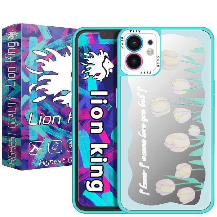   کاور لاین کینگ مدل آینه ایی لاله سبز مناسب برای گوشی موبایل اپل IPhone 12 pro