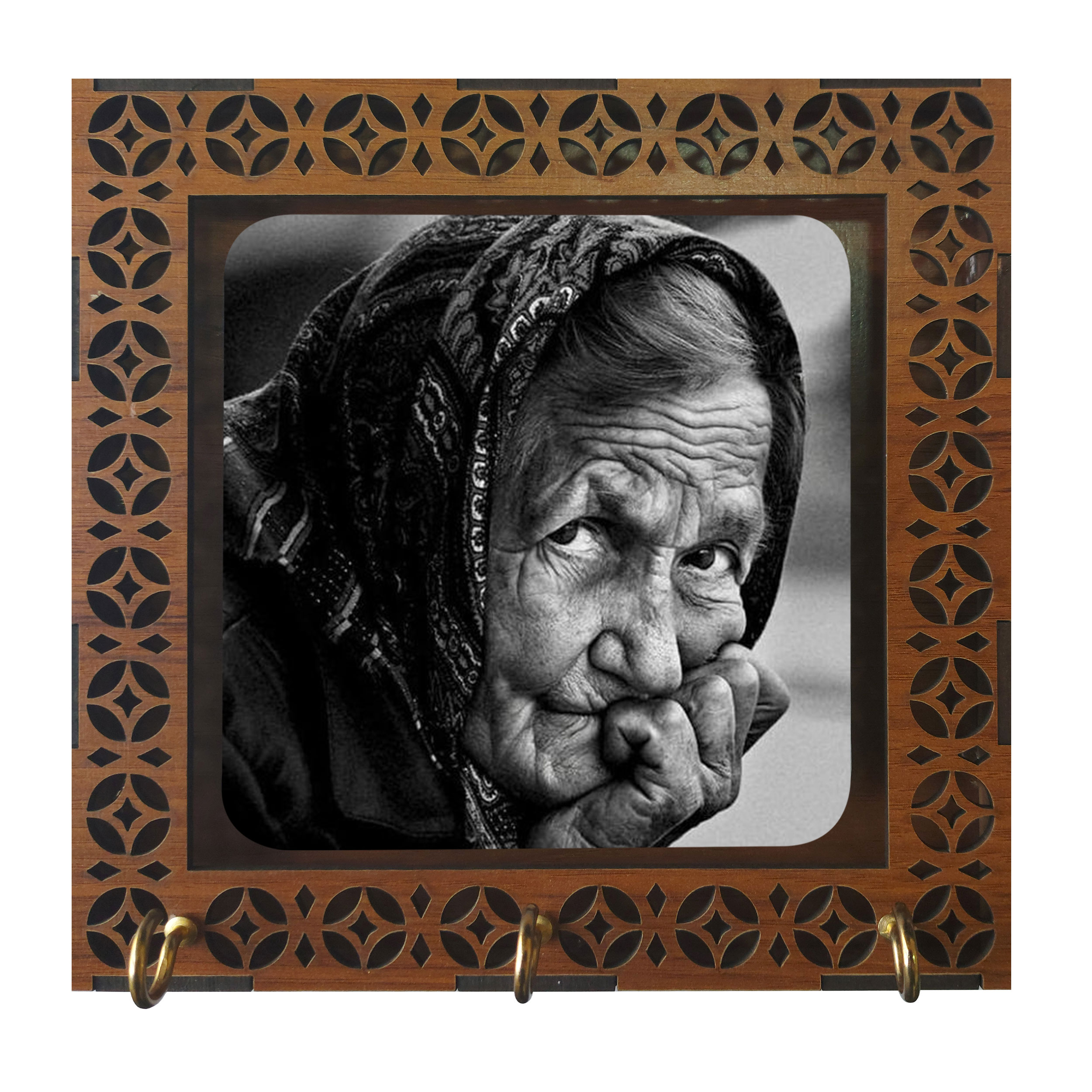 جا کلیدی مدل D1027 طرح پرتره چهره پیرزن