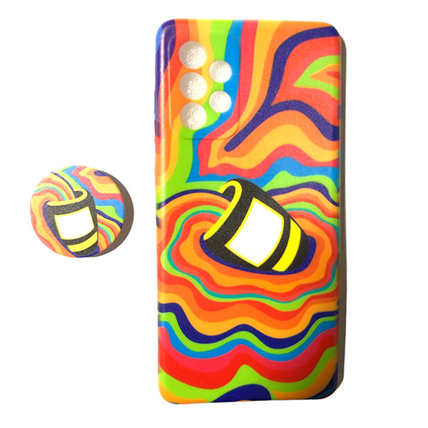 کاور طرح رنگی مدل 02 مناسب برای گوشی موبایل سامسونگ galaxy A52 به همراه پایه نگهدارنده