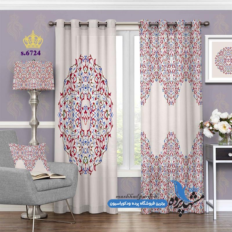 پرده پانچ اسلیمی طرح پیچک تو خالی کد s-6724