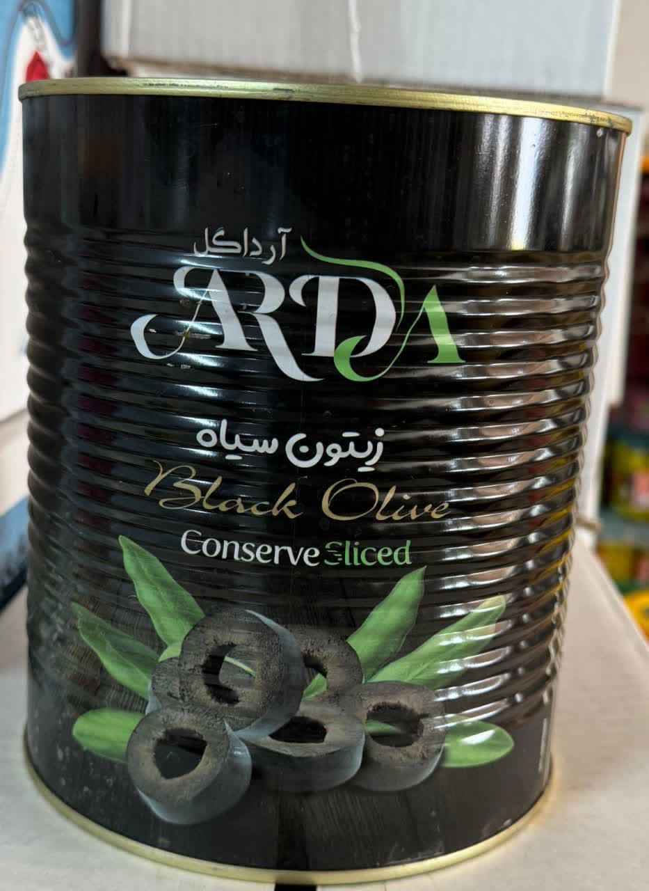 زیتون سیاه اسلایس شیشه500گرم اردا
