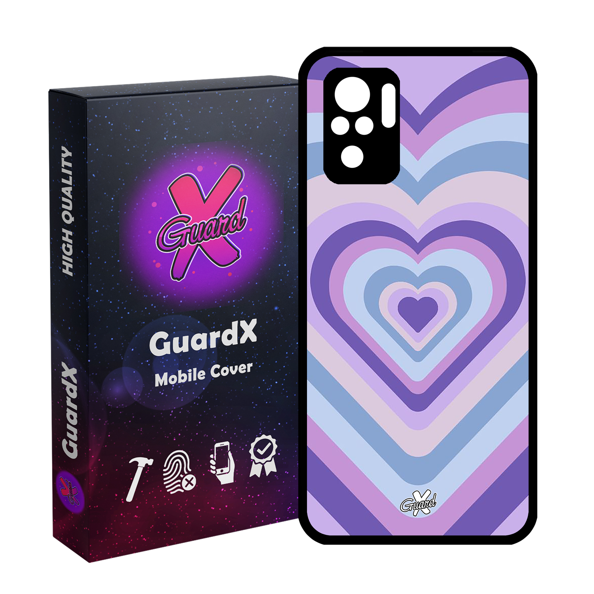 کاور گارد ایکس طرح قلب مدل Glass10534 مناسب برای گوشی موبایل شیائومی Redmi Note 10 4G/Redmi Note 10S