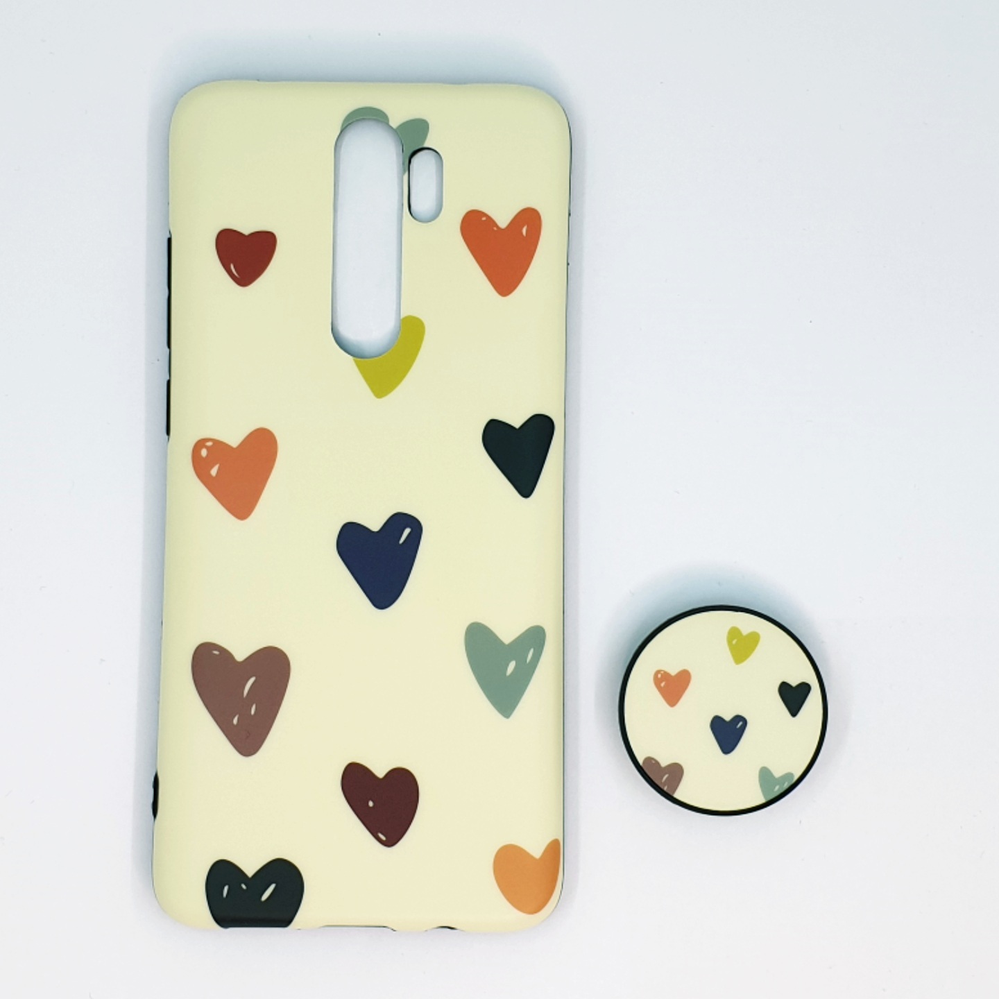 کاور مدل قلبی آبرنگی مناسب برای گوشی موبایل شیائومی REDMI NOTE8 PRO به همراه پایه نگهدارنده