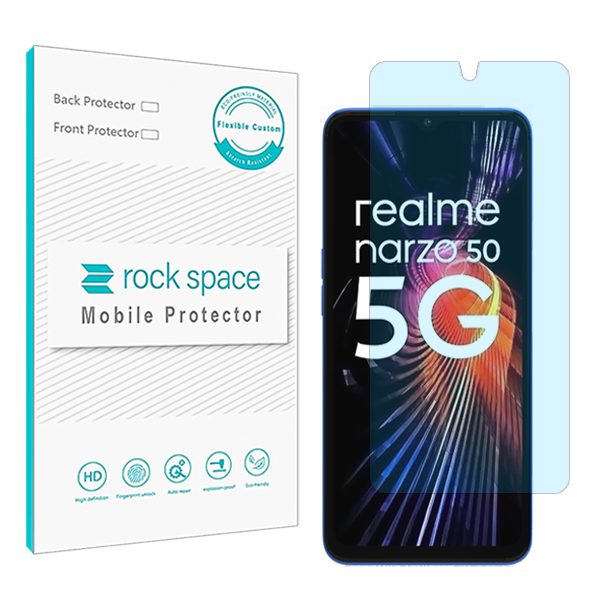 گلس ریلمی Narzo 50 5G مدل نانو هیدروژل آنتی بلو برند راک اسپیس کد S