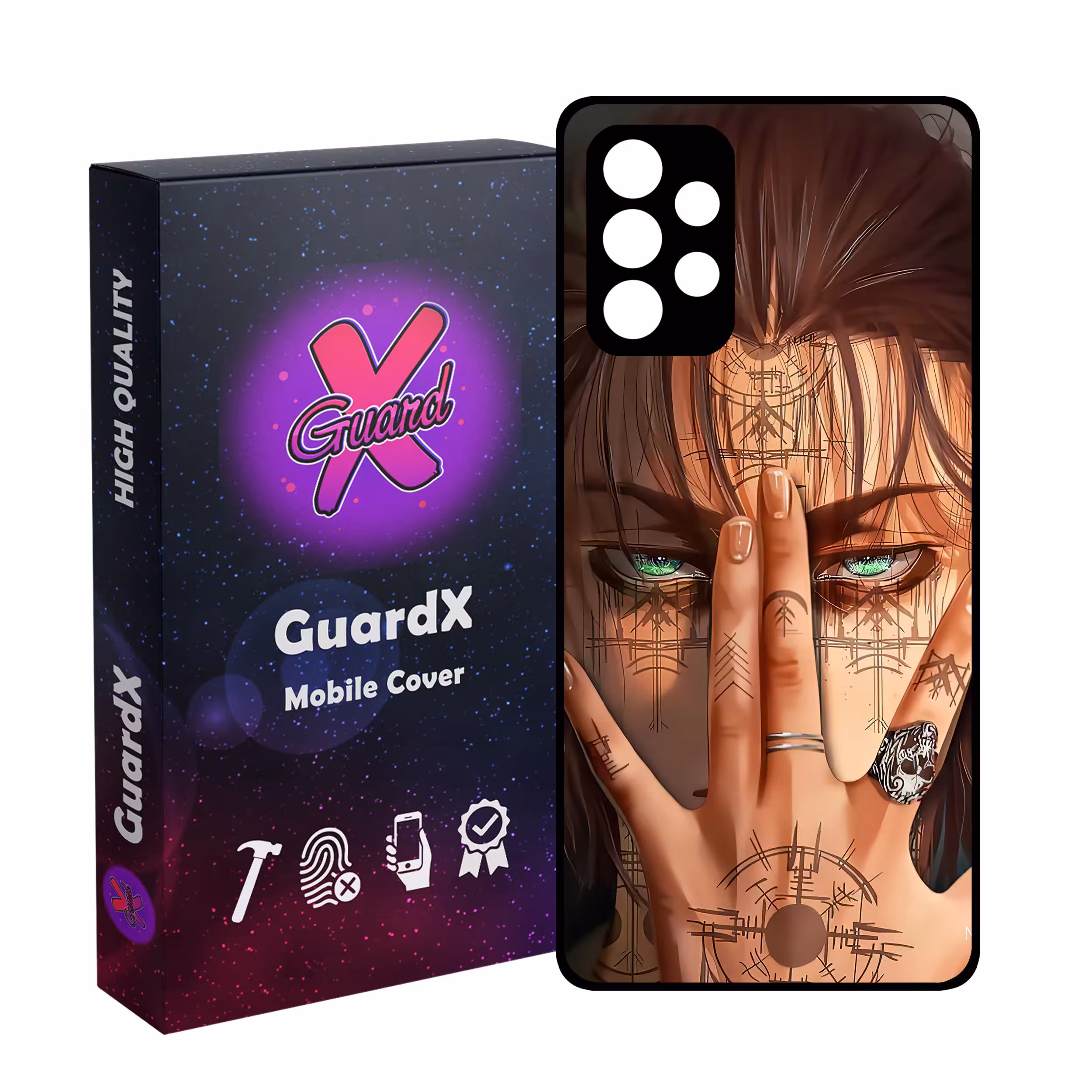 کاور گارد ایکس طرح Eren Anime مدل Glass10449 مناسب برای گوشی موبایل سامسونگ Galaxy A52/A52S