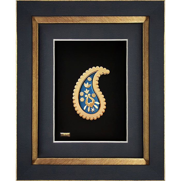 تابلو طلاکوب زرین هنر ایران مدل بته جقه