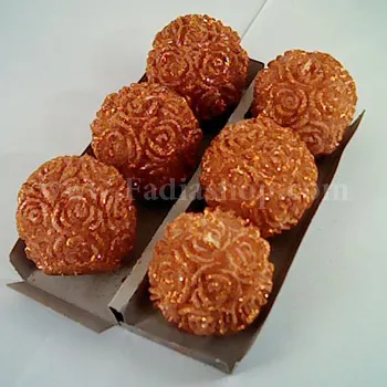 شمع توپ گل رز 6 تایی مسی