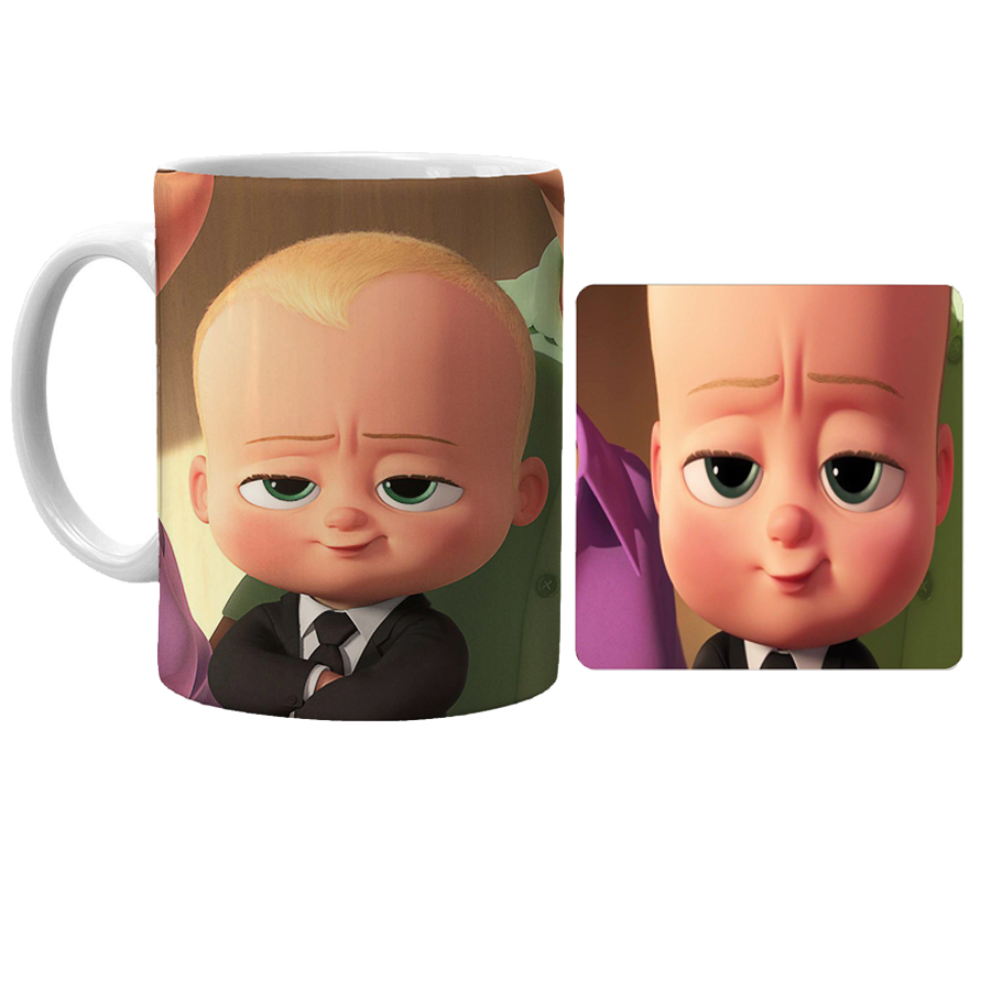 ماگ مدل بچه رییس کد xy2 به همراه زیرلیوانی