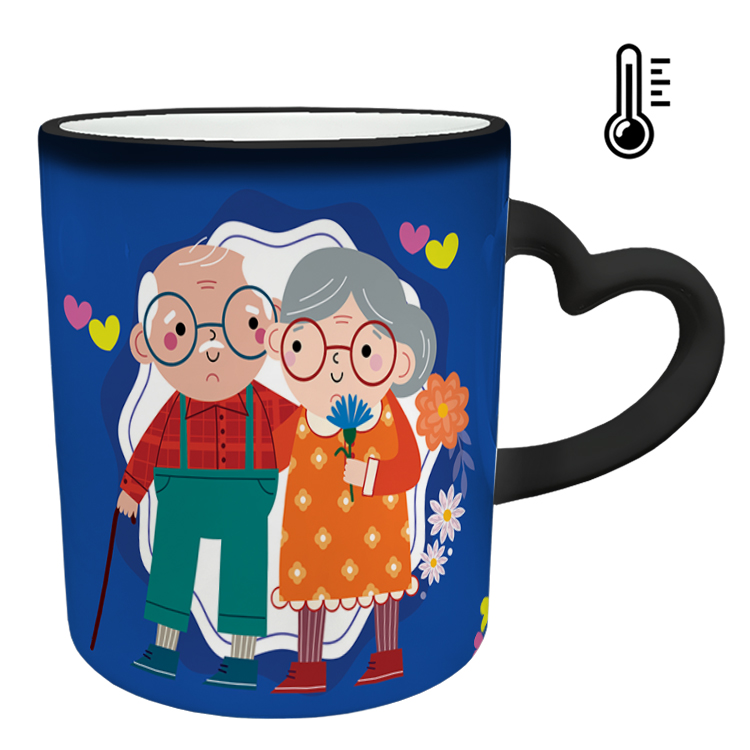 ماگ حرارتی مدل دسته قلبی طرح عاشقانه کد 85