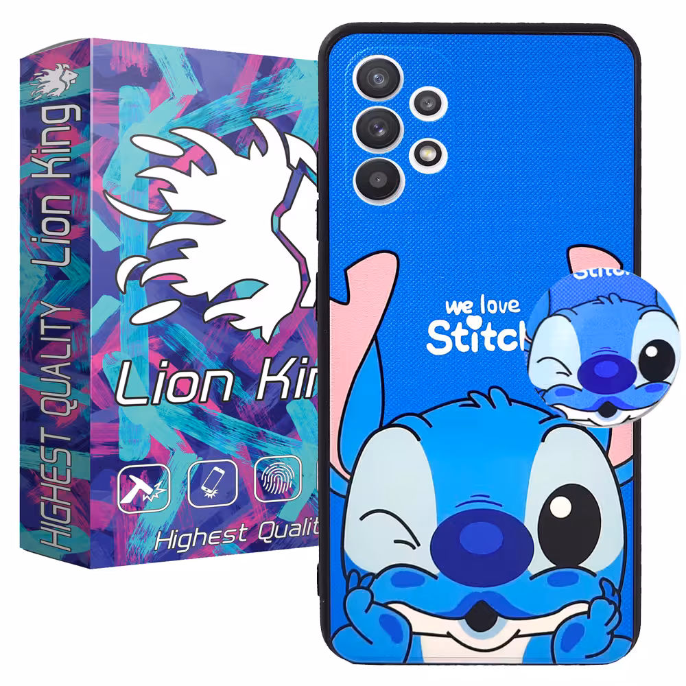 کاور لاین کینگ مدل j2stich مناسب برای گوشی موبایل سامسونگ Galaxy A32 4G به همراه پایه نگهدارنده
