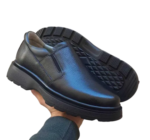کفش طبی مردانه چرم طبیعی مدل تانگو مشکی