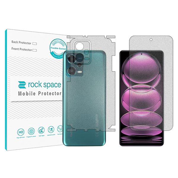 گلس صفحه نمایش و پشت گوشی شیائومی Redmi Note 12 5G مدل نانو هیدروژل مات برند راک اسپیس کد MS