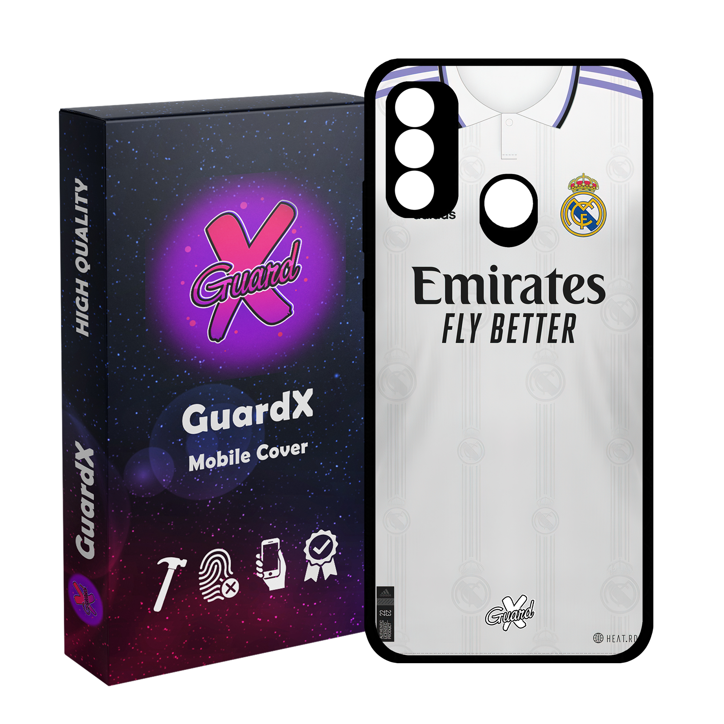 کاور گارد ایکس طرح رئال مادرید مدل Glass10465 مناسب برای گوشی موبایل هوآوی P Smart 2020