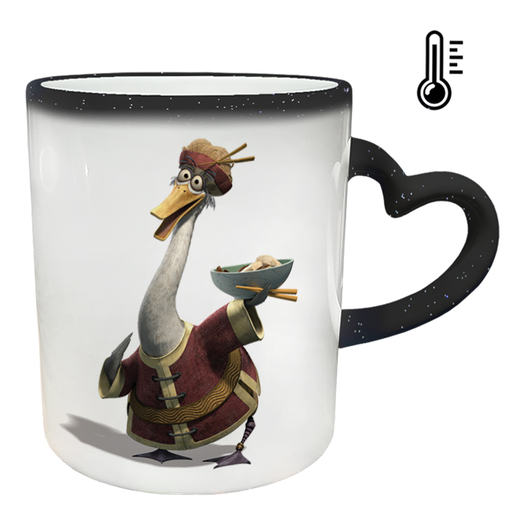 ماگ حرارتی مدل دسته قلبی اکلیلی طرح پاندا کنگ فو کار کد 68