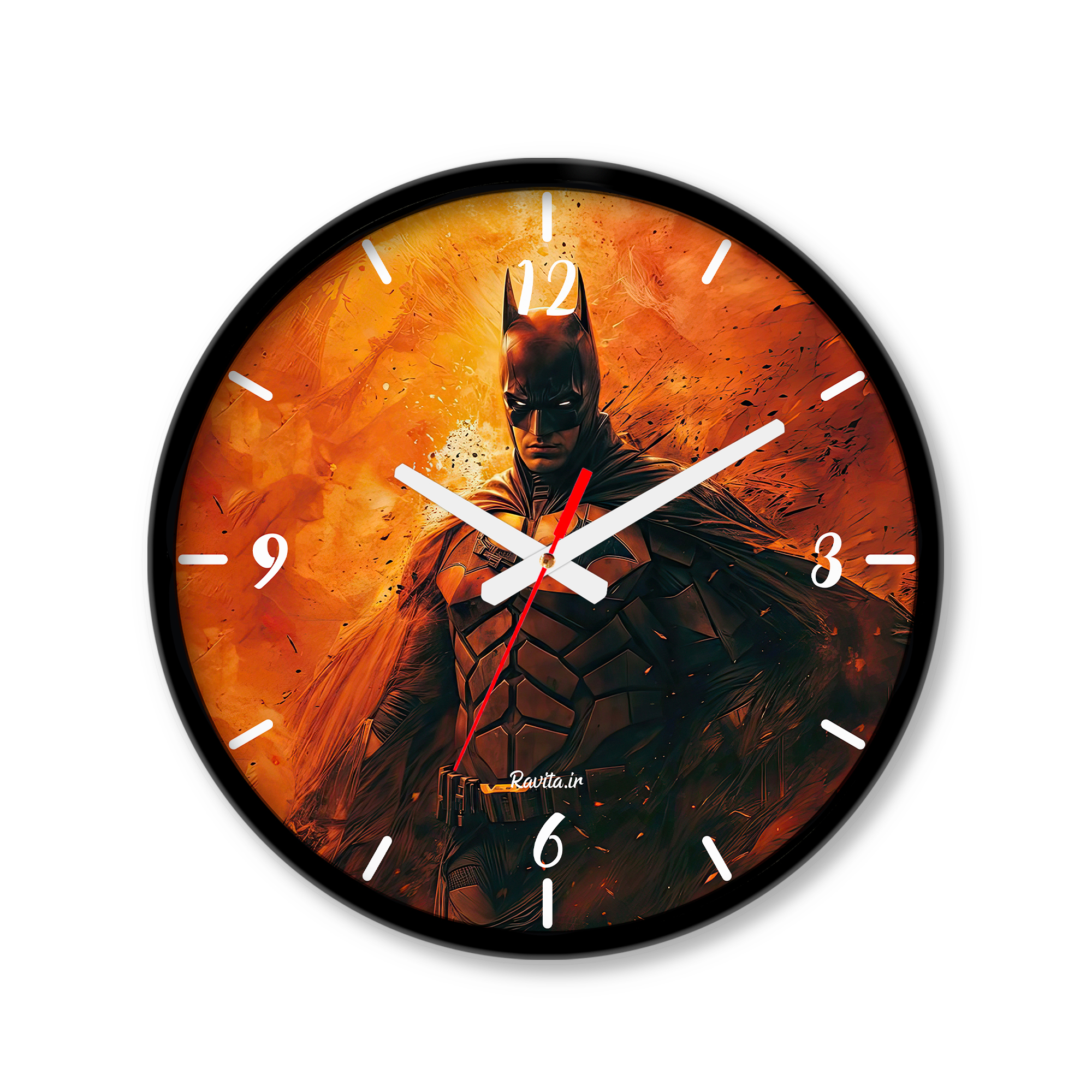 ساعت دیواری کوچک راویتا طرح بتمن کد 3667
