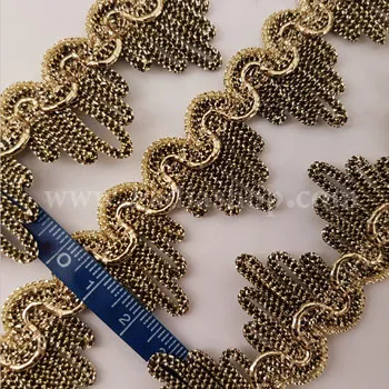 یراق نوار تاجی 25 طلایی سیاه قلم کد 501