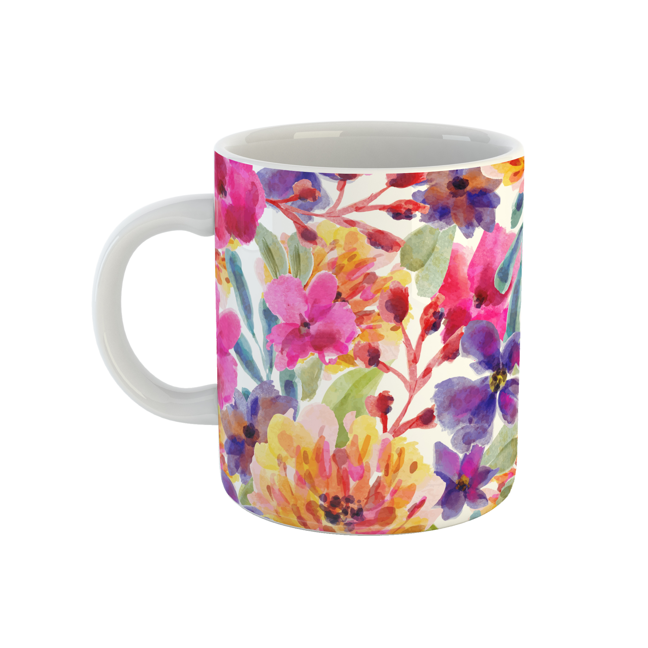 ماگ طرح گلهای آبرنگی