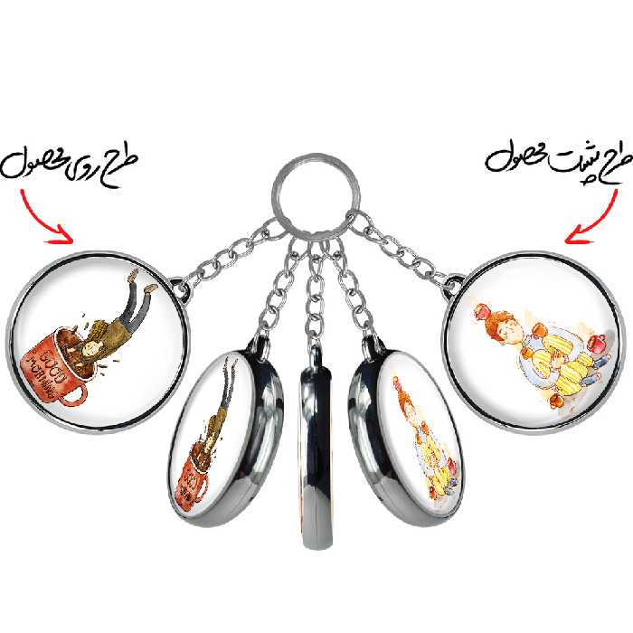 جاکلیدی خندالو طرح قهوه مدل دوطرفه کد 53885562