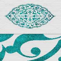 طرح ترنج اسلیمی سبز آبی | گرافیک با طعم تربچه