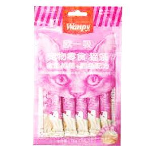 بستنی گربه برند ونپی با طعم ماهی تن و کاد بسته 5 عددی wanpy